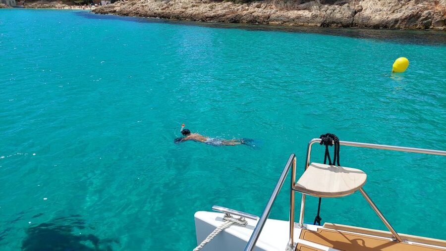 CATAMARAN ECO EXPERIENCE at Palma Bay - After the first stop: snacks, fruit, and water to reset