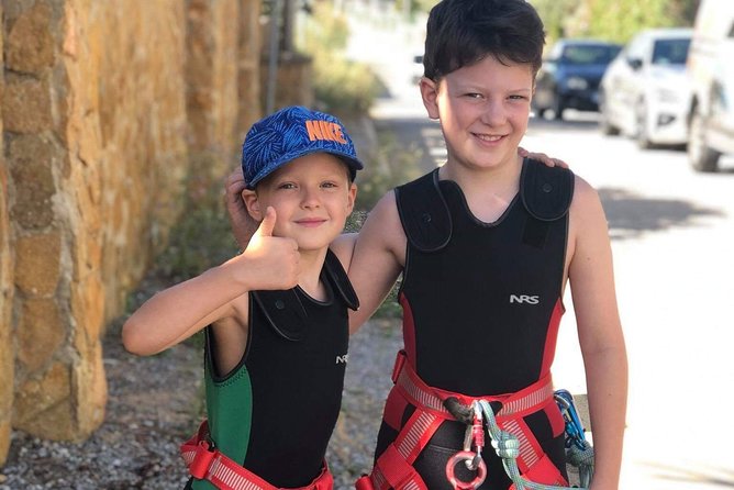 Coasteering in South Mallorca with Transfers - Safety gear: wetsuit, helmet, rappel rope work, and shoes to watch