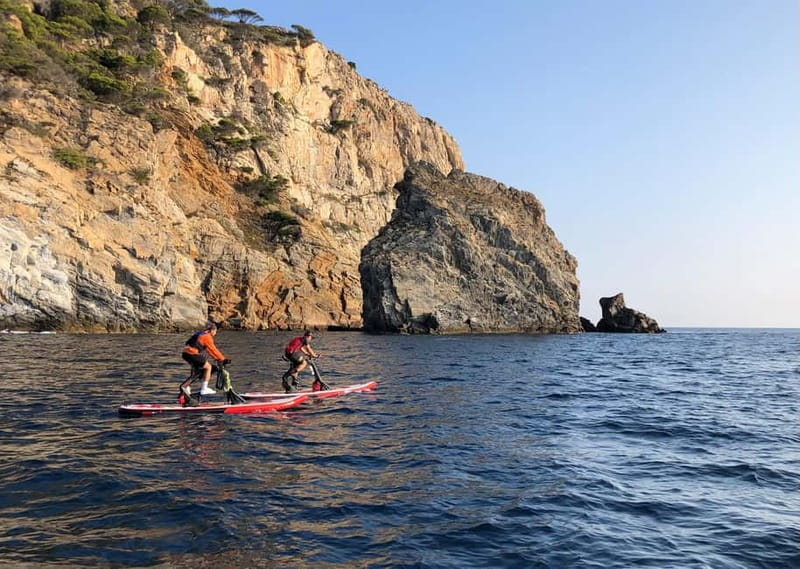 Exclusive sup bike excursion in Cala Ferrera - A photo stop in Cala Esmeralda that’s actually worth using