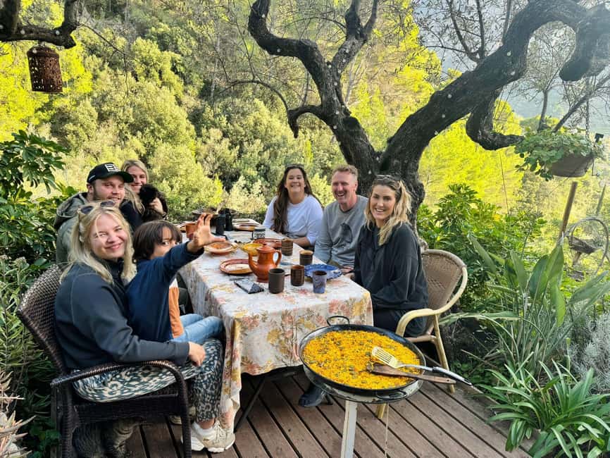 Mallorca: Paella Cooking Class in the Tramuntana Mountains - The finca setting: olive, carob trees, wine, and Mallorcan appetizers