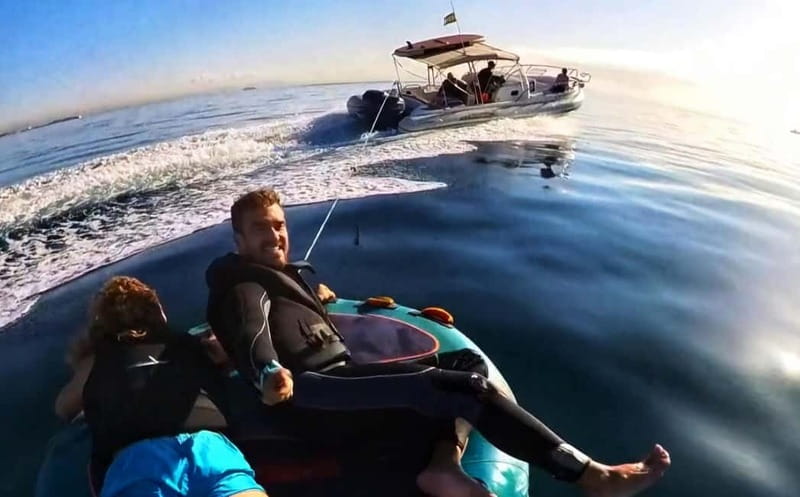 Mallorca: Private Watersports Boat. LUNCH Drinks SUP, Tubing - Water Toys That Actually Fit Real Groups (Not Just Photos)
