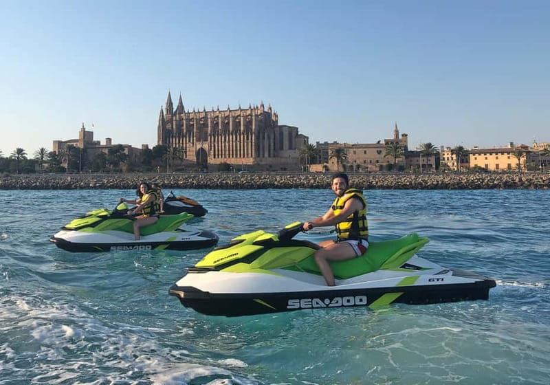 Palma de Mallorca: Jetski Tour to Palma Cathedral - The adrenaline return ride: your time to ride, not just follow