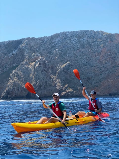 Pollença: Kayak and Coasteering Cliff Jumping - The sea-only adventure zone: where the kayak leaves the plan