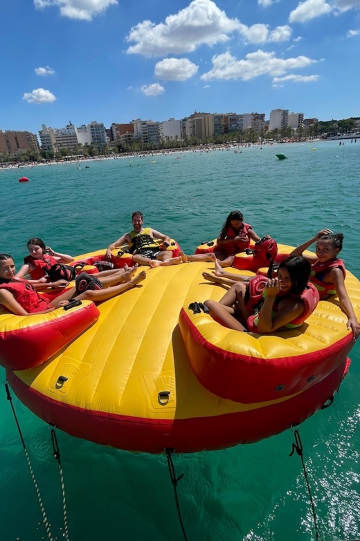 S'Arenal: Aqua Rocket Water Roller Coaster Ticket - The ride format: inflatable float, speedboat pulls, and the competition twist