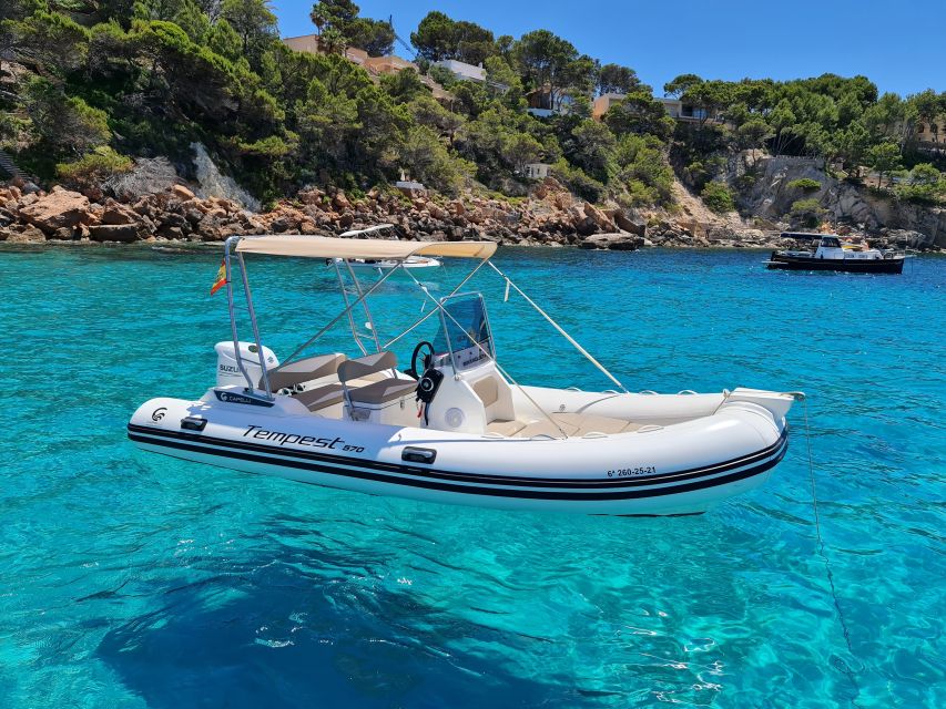 Santa Ponsa: Branqueta II Licensed Boat Rental - The deck setup: shade, storage, and Bluetooth playlists